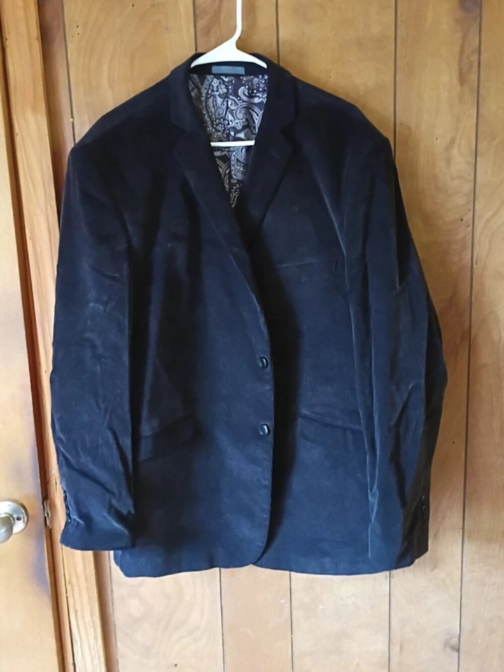 madison mens black corduroy blazer suit jacket size 48R
